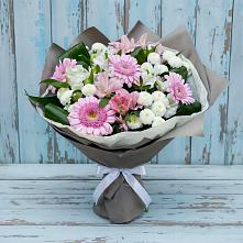 Букет цветов из:  Герберы, Альстромерии и Хризантемы в Марковский