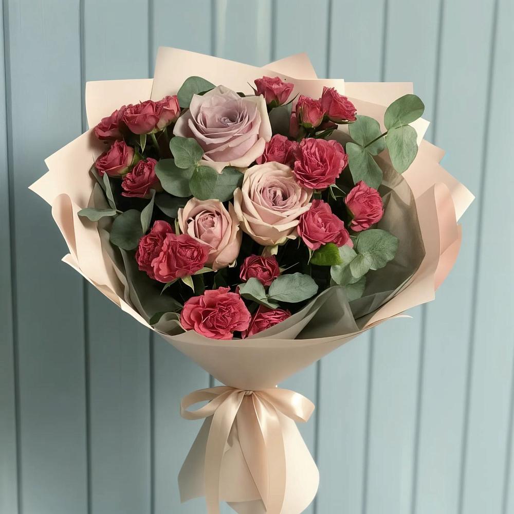 Букет цветов из: Гвоздики и Розы в Марковский