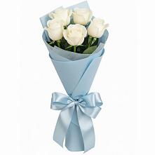 Букет 5 Белых роз Проуд в Марковский