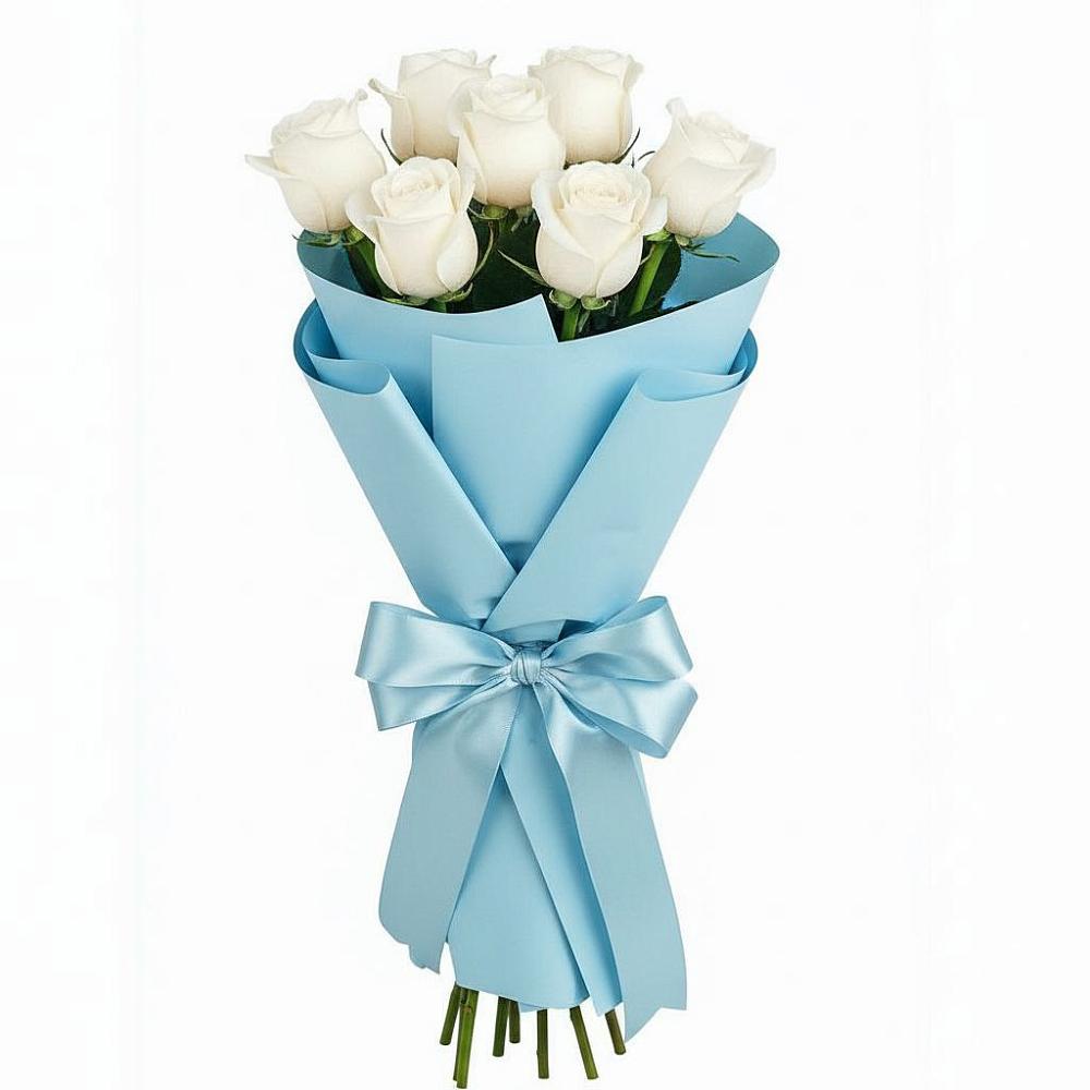 Букет 7 белых роз Проуд в Марковский