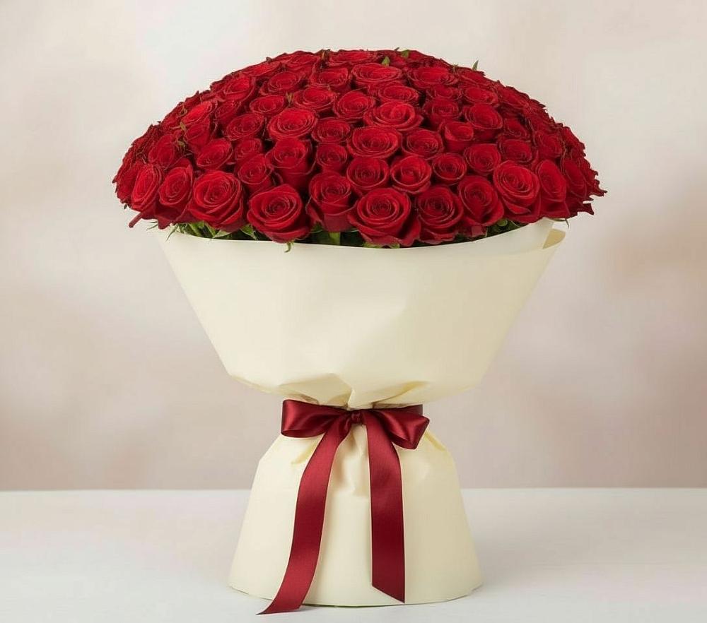 Букет 101 Красная роза Милано в Марковский