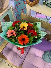 Букет цветов из:  Герберы, Хризантемы и Альстромерии #REPLACE_PRED# Марковский