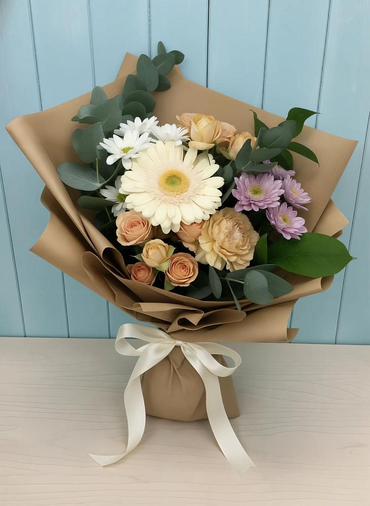 Букет цветов из: Герберы и Хризантемы в Марковский