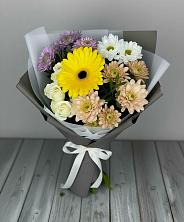 Букет цветов из:  Розы, Герберы и Хризантемы в Марковский