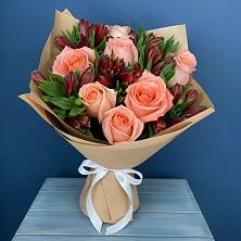 Букет цветов из:  Розы и Альстромерии в Марковский