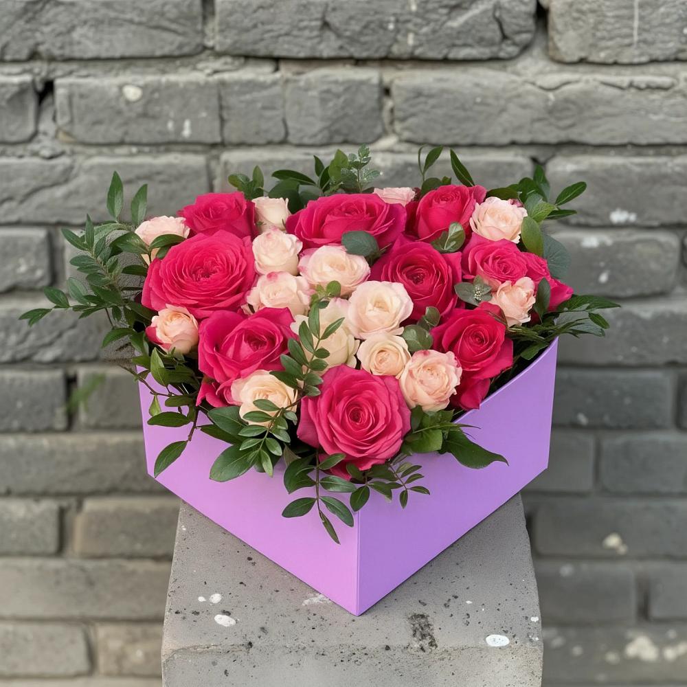 Цветочная композиция из Розы в коробке в Марковский