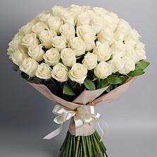 Букет 101 беля роза Белоснежка в Марковский