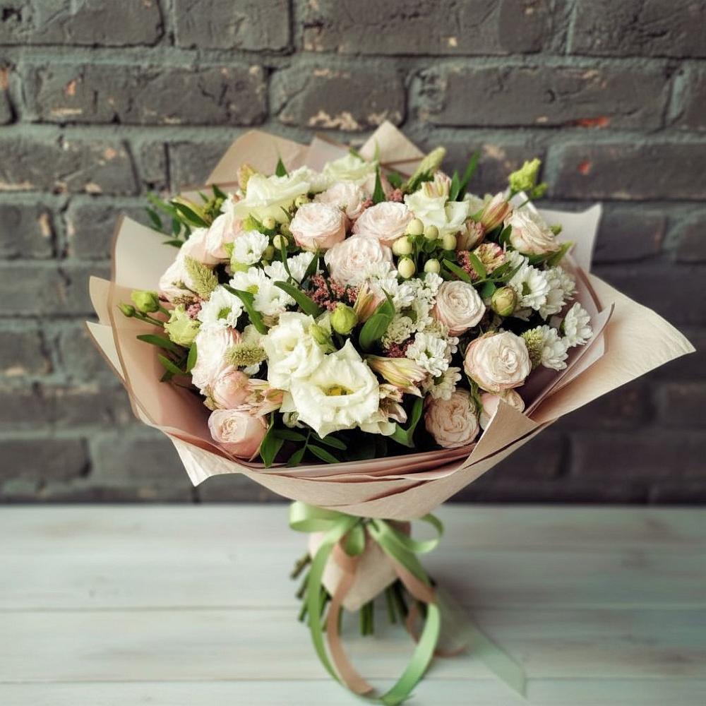 Букет цветов из: Альстромерии, Розы и Хризантемы в Марковский
