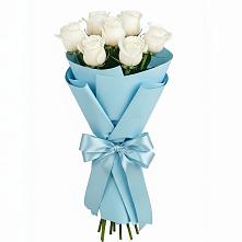 Букет 7 белых роз Проуд в Марковский