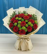 Букет цветов из:  Розы и Хризантемы в Марковский