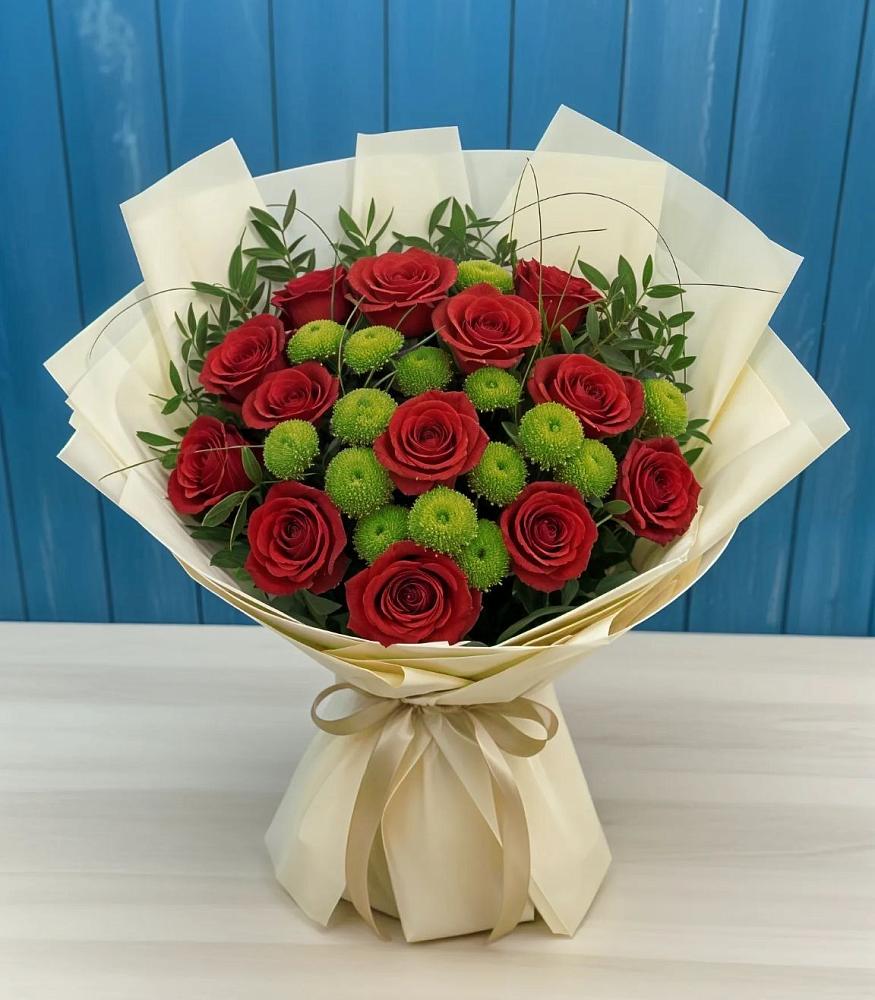 Букет цветов из: Розы и Хризантемы в Марковский