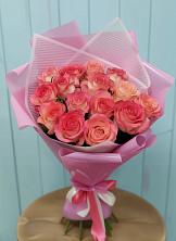 Букет 15 Розовых роз Равель в Марковский