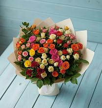 Букет Микс из разноцветных кустовых роз #REPLACE_PRED# Марковский